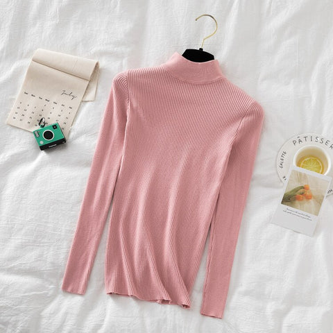 Christmas Gift 2023 New-coming Autumn Winter Tops Turtleneck Pullovers Sweaters Primer shirt long sleeve Short Korean Slim-fit tight sweater