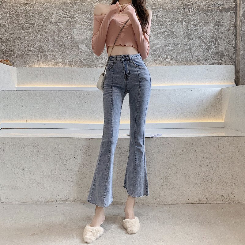 Sonicelife Woman Skinny Jeans High Waist Clothes Blue Denim Clothing Streetwear Vintage Quality 2024 Sretch Fashion Harajuku