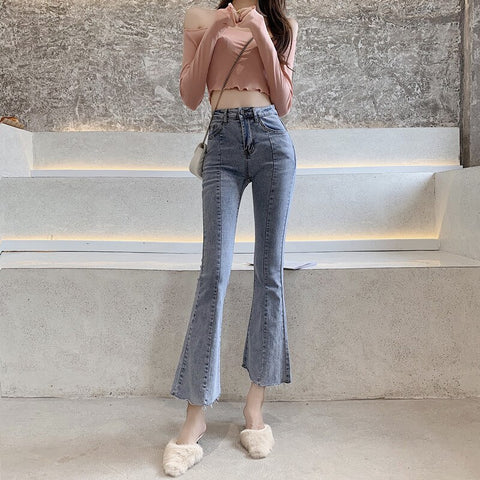 Woman Skinny Jeans High Waist Clothes Blue Denim Clothing Streetwear Vintage Quality 2021 Sretch Fashion Harajuku