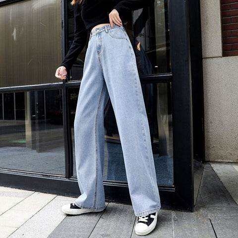 Woman Jeans High Waist Clothes Wide Leg Denim Clothing Streetwear Vintage Quality 2020 Fashion Harajuku loose Straight Pants