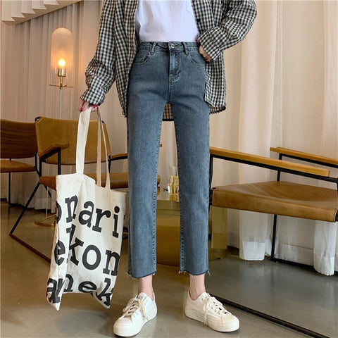 Sonicelife Woman Skinny Jeans High Waist Clothes Blue Denim Clothing Streetwear Vintage Quality Spring Summer 2024 Sretch Fashion Harajuku