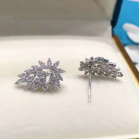 Novel Clear Cubic Zirconia Stud Earrings for Women Fashion Luxury Wedding Accessories Fancy Girls Earrings Party Jewelry