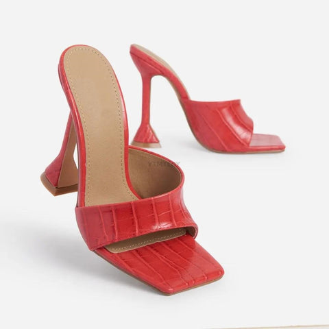 Gladiator 9CM  Ladies Sandals Brand Design Women Elegant Square Sandaly Toe Thin High Heels 9CM Summer Outdoor Beach Shoes