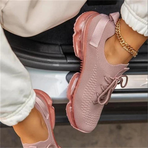 Back to school outfit Sonicelife  Women Breathable Sneakers 2023 Autumn New Color Matching Mesh Lace Up Ladies Casual Shoes Outdoor Flat Sport Vulcanized Shoes