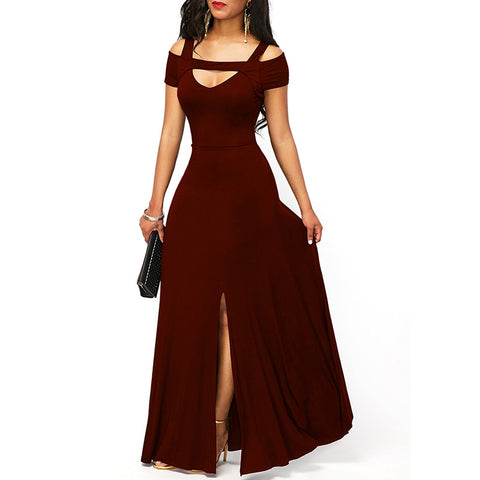 Back to school outfit Sonicelife   Women's Dresses Casual Long Maxi Evening Party Beach Long Dress Solid Wine Red Black Square Collar Summer Costume