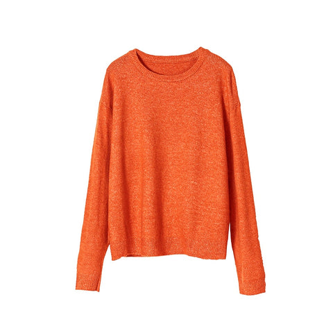 Sonicelife Toppies 2024 Autumn Winter Womens Sweater Knitted Tops Round Neck Pullover Sweater Korean Female Clothes Jumper