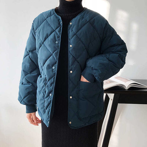 Womens Casual Coat Female Cotton-Padded Quilted Parka Jacket Down Cotton Padded Winter Coat Outwear 2023 Spring Autumn Winter