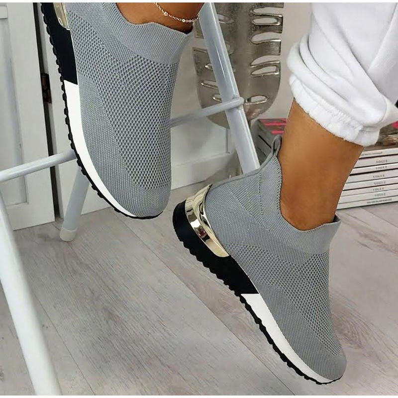 Sonicelife Sneakers Women Vulcanized Shoes Ladies Solid Color Slip-On Sneakers for Female Casual Sport Shoes Fashion Mujer Shoes