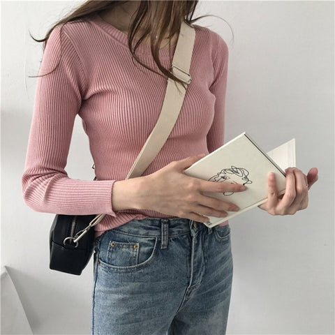 Sonicelife Christmas Gift sweater women pullover slim o-neck warm sweaters knitted korean jumper fashion women clothes pull femme poleras sueter 2024