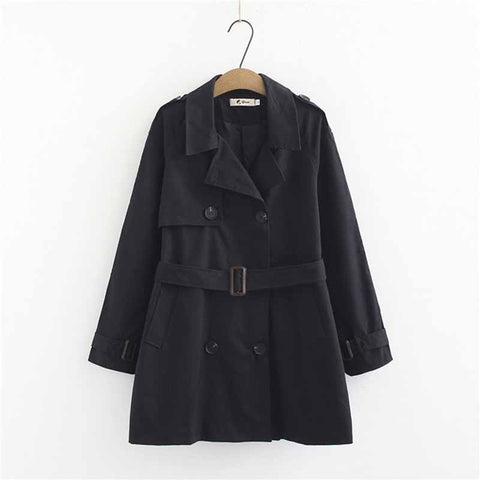 2023 Spring Autumn Large size Trench Coat Women Belt Slim Cotton Windbreaker Female Loose Double-breasted Trench 4XL Fashion G16