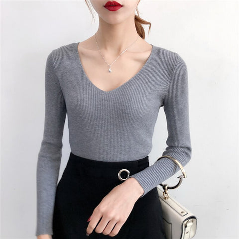 Sonicelife Christmas Gift AOSSVIAO Women Sweaters And Pullovers 2024 Autumn Winter Knitted Warm Women Jumper Slim Stretch Sweater Female Pink Pull Femme