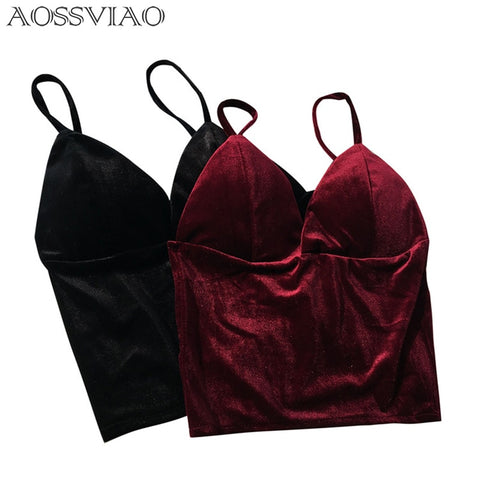 Christmas Gift Bigsweety High Quality Women Velvet Tank Tops Short Camisole 2023 Summer Casual Vest Camis Ladies Slim Thin  Cropped Tops