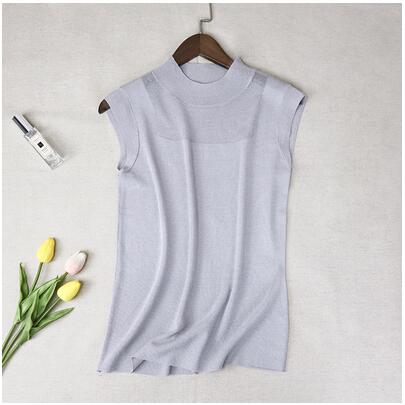 Sonicelife Hollow Out Tank Tops Women Summer Lce Silk  Knitted Vest Top Sleeveless Casual Korean Tops Elasticity Solid Slim Pullover