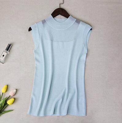 Sonicelife Hollow Out Tank Tops Women Summer Lce Silk  Knitted Vest Top Sleeveless Casual Korean Tops Elasticity Solid Slim Pullover