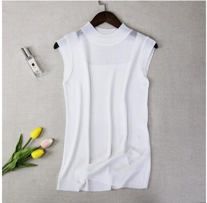 Sonicelife Hollow Out Tank Tops Women Summer Lce Silk  Knitted Vest Top Sleeveless Casual Korean Tops Elasticity Solid Slim Pullover