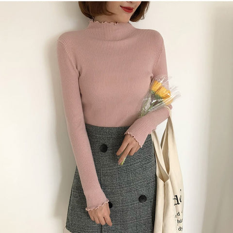Christmas Gift Turtleneck Knitted Female Casual Pullover Women Autumn Winter Tops Korean Sweaters Fashion 2023 Women Sweater Jumper Pull Femme