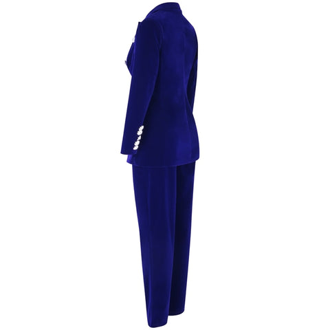 Ocstrade Summer Sets for Women 2023 New Navy Blue V Neck Long Sleeve  2 Piece Set Outfits High Quality Two Piece Set Suit