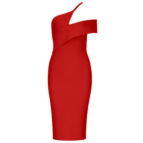 Ocstrade Bandage Dress 2023 New Arrival Red Bandage Dress Bodycon Women Summer  One Shoulder Party Dress Club Outfits
