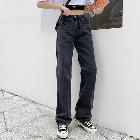 Woman Jeans High Waist Clothes Wide Leg Denim Clothing Blue Streetwear Vintage Quality 2023 Fashion Harajuku Straight Pants