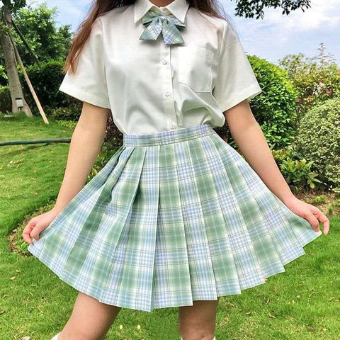 Fashion Plaid Skirt Plus Size Mini Skirts Womens 2020 High Waisted Falda plisada Harajuku Style School Uniform Shirt Big Girl