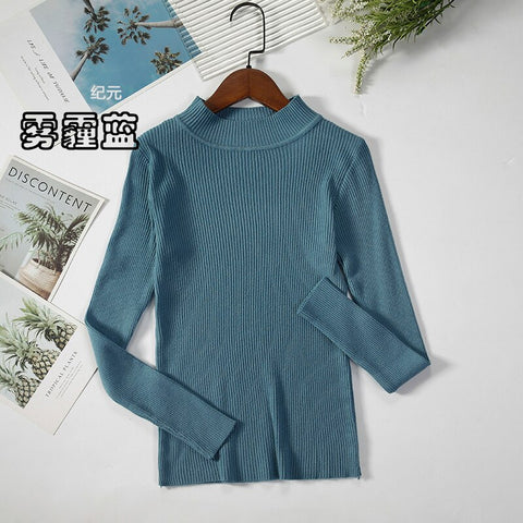 2023 New-coming Autumn Winter Tops Basic Turtleneck Pullovers Sweaters Primer Long Sleeve Short Korean Slim-fit tight Sweater