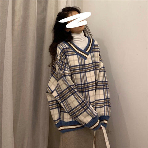 Vintage Loose V-neck Autumn Winter Hoodie Sweatshirt 2023 Korean Fashion Plus Velvet Long Sleeve Tops Clothes Women Sweetshirts