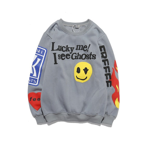 Sonicelife  West Graffiti Letter Print Plus Velvet Sweatshirt Men And Women Harajuku Fleece Hoodie Hip Hop Stranger Things Hooded