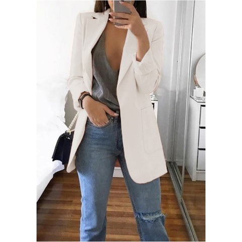 Blazer Women Jackets Summer Ladies Female Coats 5XL Casual Fashion Basic Notched Slim Solid Office Ladies Outwear Loose 2023 New