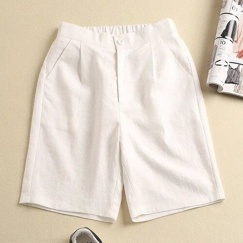 Sonicelife Cotton and Linen Casual Shorts Women's Plus Size Thin Loose All-match Wide-leg Pants Summer New Style Korean High-waist Shorts