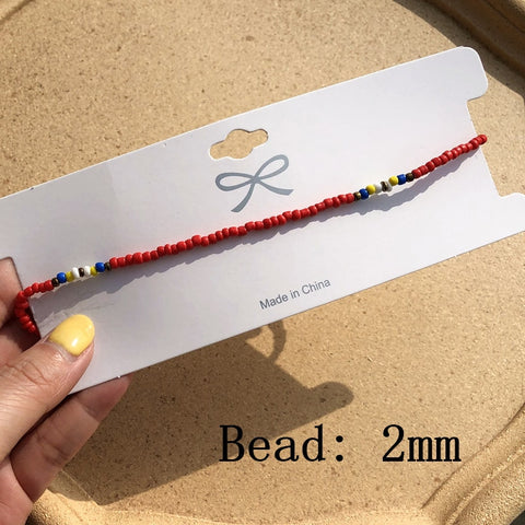 Simple Seed Beads Strand Necklace Women String Beaded Short Choker Necklace Jewelry Chokers Necklace Gift 1pc