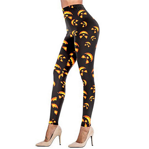Women Halloween Pumpkin 3D Digital Print Leggings High Waist Long Pants Fitness Stretch Elastic Party Fashion Leggings Trousers