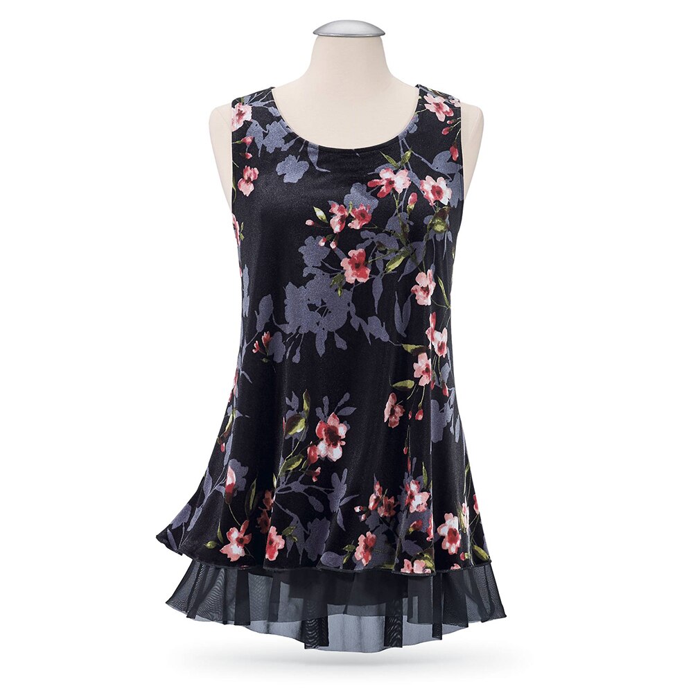 Sonicelife Sale  Vest O-Neck Chiffon Vintage Floral Shirt 2024 Women Blouses Sleeveless Casual Loose Summer Beach bohomian top D30