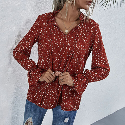 Sale Long Sleeve Women's Top and Blouse Autumn Spring V-Neck Ladies Shirt Blouses Office Lady Work Wear Female Tops Tee D30