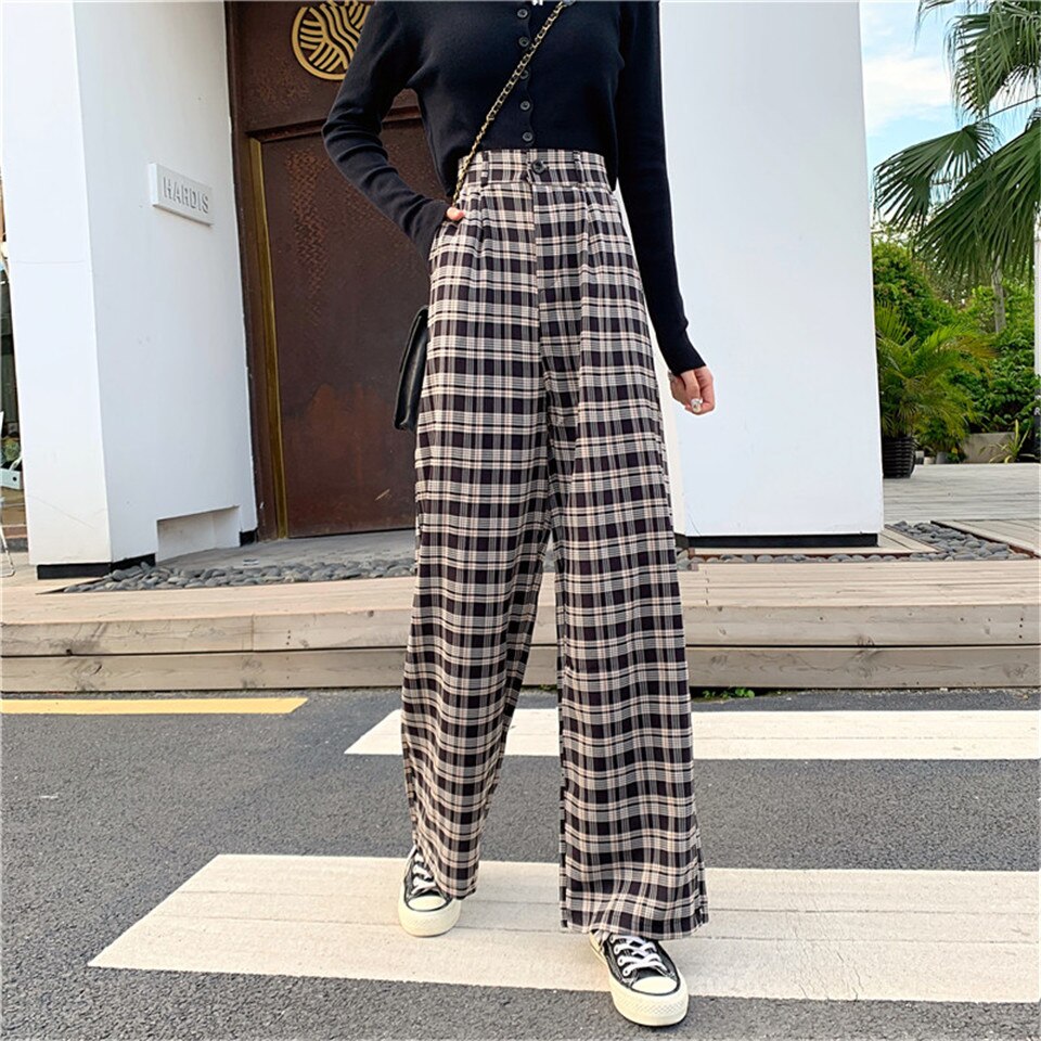 Sonicelife Sweatpants Women Clothes Pants Streetwear 2020 Winter Fashion Korean Style Wide Leg Harajuku Baggy Black High Waisted Vintage