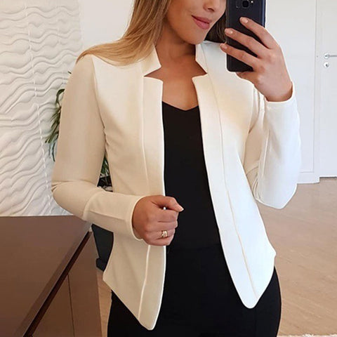 Sonicelife New Women Blazer Thin Long Sleeve Blazer Solid Color Office Lady Suit Coat 2023 Fashion Women Basic Coats Autumn Chaquetas Mujer