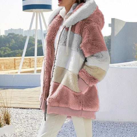 Women's Hoodie Winter Warm Loose Oversized Sweatshirt Zip Up Hooded Female Fashion Coat Plus Size Clothing Hoodies Fleece Jacket