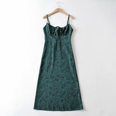 Back to school outfit Sonicelife  Cute Flower Print Women's Dress Summer Strap Backless Long Dresses For Women Fashion Holiday Dress