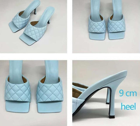 Gladiator 9CM  Ladies Sandals Brand Design Women Elegant Square Sandaly Toe Thin High Heels 9CM Summer Outdoor Beach Shoes