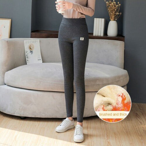 Warm Tights Leggings Women Winter High Waist Pants with Fleece Women Lamb Cashmere Trousers Pants Skinny Thick Thermal Leggings