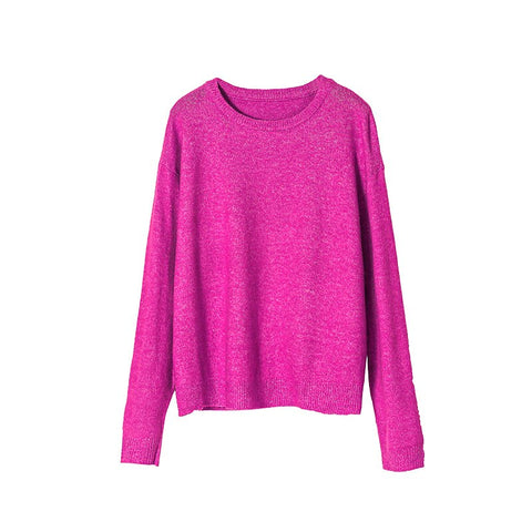 Sonicelife Toppies 2024 Autumn Winter Womens Sweater Knitted Tops Round Neck Pullover Sweater Korean Female Clothes Jumper