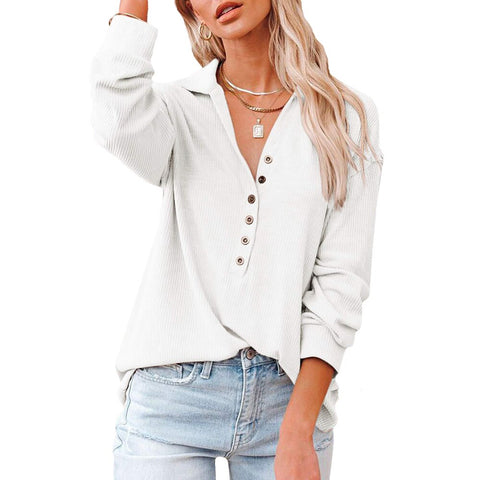 Office Lady Solid Tops Tee Shirts Women T-shirt 2023 Spring Casual Lapel Neck Loose T Shirt Long Sleeve Female Soft Tops D30