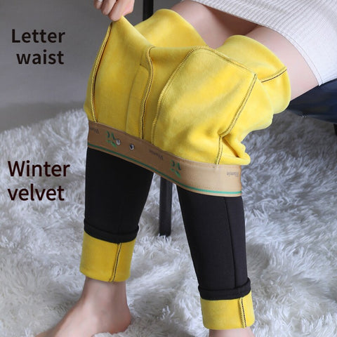 Winter Women's Velvet Pants Thick Warm Leggings High Waist Black Slim Cashmere Pencil Pants Female Cotton Leggings for Women