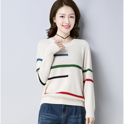 Sonicelife Women Sweater Knitted Korean Female Long Sleeve O-neck Sweater And Pullover Female Autumn Winter Loose Jumpers Casual 2024