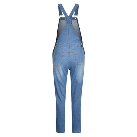 Sale New Spring Women Overalls Cool Denim Jumpsuit Ripped Holes Casual Jeans Sleeveless Jumpsuits Hollow Out Rompers D30