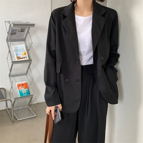 Women's Blazer 2023 Spring and Autumn Version of The Simple New Loose and Thin Mid-length Khaki Popular Long-sleeved Suit Jacket