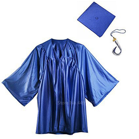 Sonicelife New Kids Children's Graduation Bachelor College Uniform Kindergarten Fancy School Unifrom Stage Performance Gown Hat Student Set