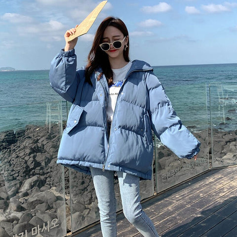2023 New Womens Coats and Jackets Autumn Winter Hooded Coat Thick Cotton Parkas Oversized Puffer Jacket Female