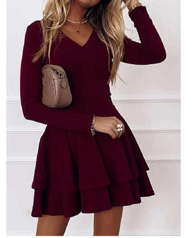 Back to school outfit Sonicelife  Autumn Newest Solid Women Long Sleeve Dresses Spring Women Dress Elegant Classic Lady Formal Good Design Clothes Office Working