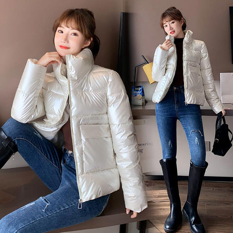 Sonicelife Vielleicht Women Winter Jacket Parkas 2024 New Fashion Youth Slim Stand Collar Casual Street Warm Autumn Winter Coat Female