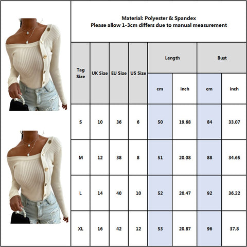 2023 Women Autumn Knitted Slim Sweaters Solid Knitted Female  Elastic Pullovers Button Full Sleeve Salsh Neck Sweater Jumper